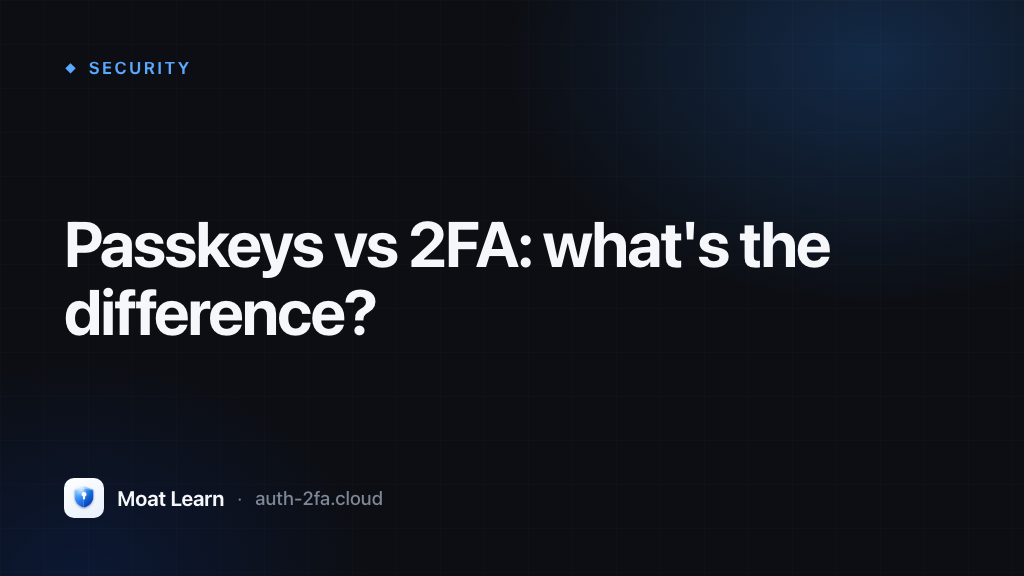Passkeys vs 2FA — what's the difference?